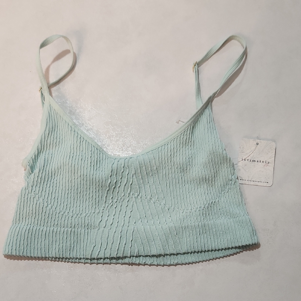 Free People Green Ribbed Bra